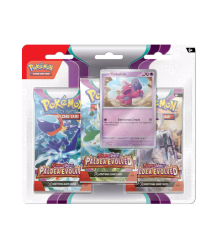 Pokemon Scarlet & Violet Paldea Evolved Tinkatink 3-Pack Blister